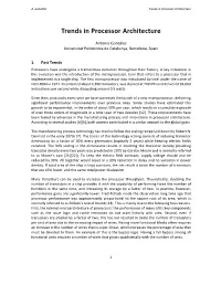 Trends in Processor Architecture