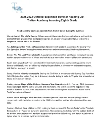 8Th Grade Optional Summer Reading Book List