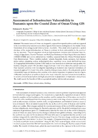 Assessment of Infrastructure Vulnerability to Tsunamis Upon the Coastal Zone of Oman Using GIS
