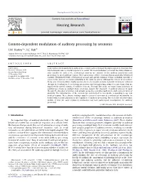 Context-Dependent Modulation of Auditory Processing by Serotonin
