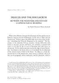 Deleuze and the Simulacrum Between the Phantasm and Fantasy (A Genealogical Reading)