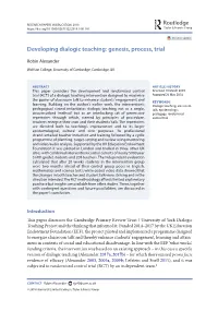 Developing Dialogic Teaching: Genesis, Process, Trial