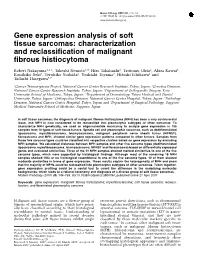 Gene Expression Analysis of Soft Tissue Sarcomas: Characterization and Reclassification of Malignant Fibrous Histiocytoma