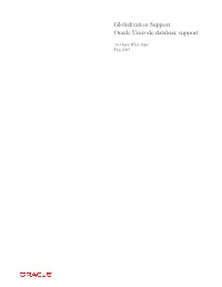 Globalization Support Oracle Unicode Database Support