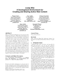 Lively Wiki a Development Environment for Creating and Sharing Active Web Content