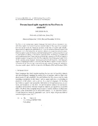 Person-Based Split Ergativity in Nez Perce Is Syntactic1