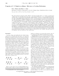Properties of C-C Bonds in N-Alkanes: Relevance to Cracking Mechanisms