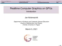 Realtime Computer Graphics on Gpus Introduction