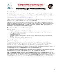 Demostrating Light Pollution and Shielding