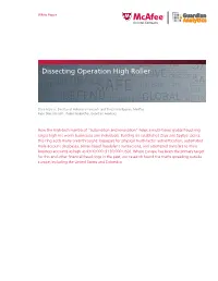 Dissecting Operation High Roller