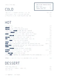 Machiya Menu May 2021