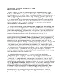 Michael Mann the Sources of Social Power, Volume 3 Chapter 1: Introduction