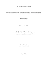 MPC MAJOR RESEARCH PAPER Why My Dad Is Not Dangerously