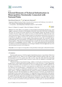 Selected Elements of Technical Infrastructure in Municipalities Territorially Connected with National Parks