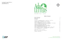 Table of Contents