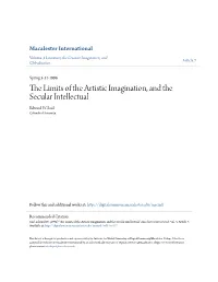 The Limits of the Artistic Imagination, and the Secular Intellectual Edward W