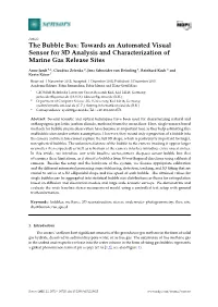 Towards an Automated Visual Sensor for 3D Analysis and Characterization of Marine Gas Release Sites