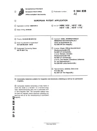 Composite Materials Suitable for Magnetic and Electronic Shielding As Well As for Permanent Magnets