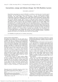 Geotechnics, Energy and Climate Change: the 56Th Rankine Lecture