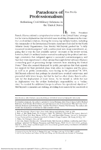 In Paradoxes of Professionalism