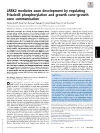 LRRK2 Mediates Axon Development by Regulating Frizzled3 Phosphorylation and Growth Cone–Growth Cone Communication