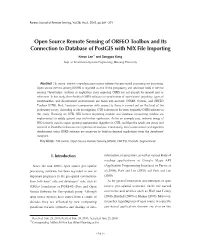 Open Source Remote Sensing of ORFEO Toolbox and Its Connection to Database of Postgis with NIX File Importing