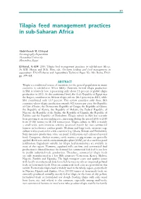 Tilapia Feed Management Practices in Sub-Saharan Africa