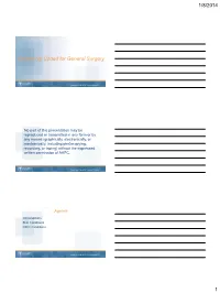 Commonly Coded for General Surgery