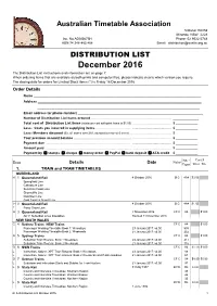December 2016 the Distribution List Instructions and Information Are on Page 7