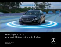 DRIVE PILOT: an Automated Driving System for the Highway Introducing DRIVE PILOT: an Automated Driving System for the Highway Table of Contents