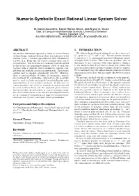 Numeric-Symbolic Exact Rational Linear System Solver∗
