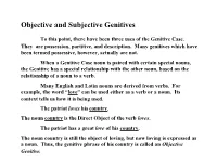 Objective and Subjective Genitives
