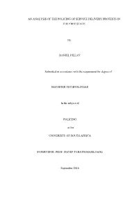 An Analysis of the Policing of Service Delivery Protests in the Free State