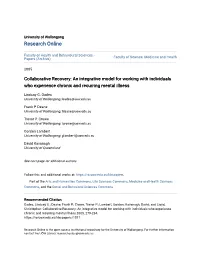Collaborative Recovery: an Integrative Model for Working with Individuals Who Experience Chronic and Recurring Mental Illness