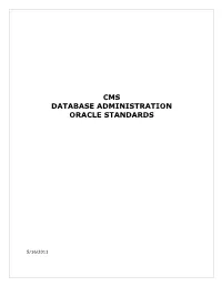 Database Administration Oracle Standards