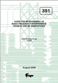 Guide for Measurement of Radio Frequency Interference from Hv and Mv Substations