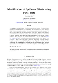 Identification of Spillover Effects Using Panel Data