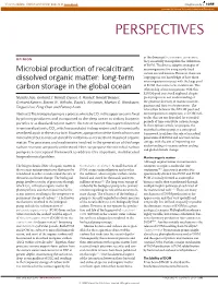 Microbial Production of Recalcitrant Dissolved Organic Matter