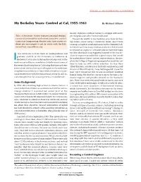 My Berkeley Years: Control at Cal, 1955-1961 by Michael Athans