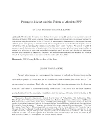 Pricing-To-Market and the Failure of Absolute PPP