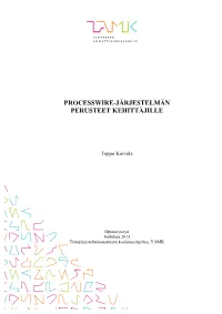 Processwire-Järjestelmän Perusteet Kehittäjille