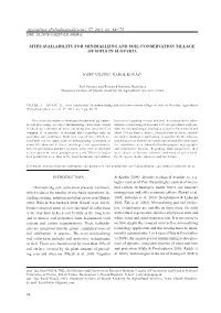 SITES AVAILABILITY for MINIMALIZING and SOIL-CONSERVATION TILLAGE of SOILS in SLOVAKIA INTRODUCTION DOI: 10.2478/V10207-011-0008