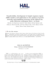 (SSR) Markers and Application to the Analysis of Genetic
