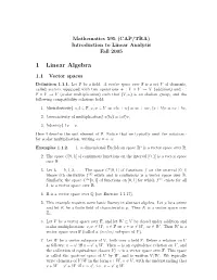 1 Linear Algebra