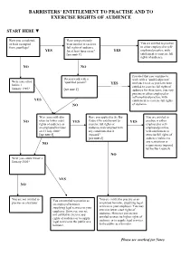 Barristers' Entitlement to Practise and to Exercise