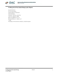 David Wong Louie Papers