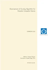 Development of Scoring Algorithm for Karaoke Computer Games