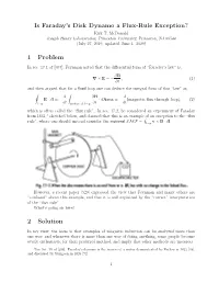 Is Faraday's Disk Dynamo a Flux-Rule