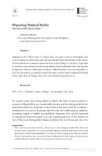 Migrating Musical Myths the Case of the Libyan Aulos