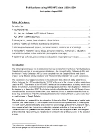 Publications Using HFD/HFC Data (2009-2020) Last Update: August 2020